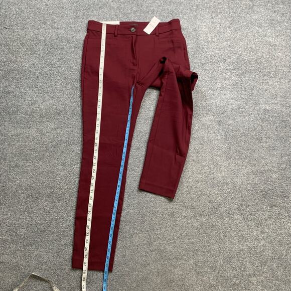 Loft Pants Womens Womens 4 Burgundy Sutton Skinny Stretch Slash Pockets Ankle - Picture 8 of 15